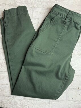 Kut From The Kloth Chris High Rise Straight Leg Green Canvas Pants EUC 6😍